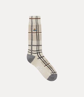 Vivienne Westwood Tartan Sock Tartan Beige 9-11 Unisex