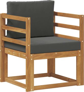 vidaXL Sof&aacute; De Exterior Madera De Acacia S&oacute;lida Y Poli&eacute;ster Natural Vidaxl