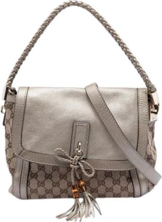 Gucci Pre-owned Shoulder Bags, female, Beige, Size: ONE SIZE Pre-owned Bella Satchel