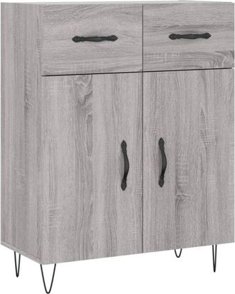 vidaXL Sideboard Grey Sonoma 69.5x34x90 cm Engineered Wood Vidaxl