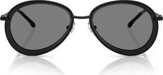 Diesel DL1016 54mm Oval Sunglasses in Matte Black /Dark Grey at Nordstrom