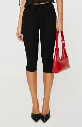 Princess Polly Cayte Capri Pants in Black at Nordstrom, Size 10