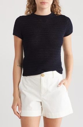 Vince Cotton Crochet Crewneck T-Shirt in Coastal at Nordstrom Rack, Size X-Small