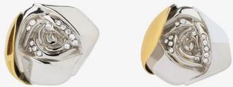 Givenchy Flower Golden Silvery Crystal Earrings_Golden/Silvery