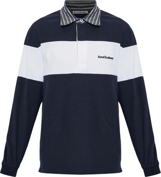 Acne Studios Gestreept poloshirt - Heren - Polos - Blauw - L - Katoen - Tops