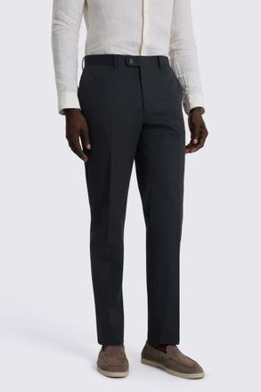 Moss Slim Fit Black Cotton Trouser