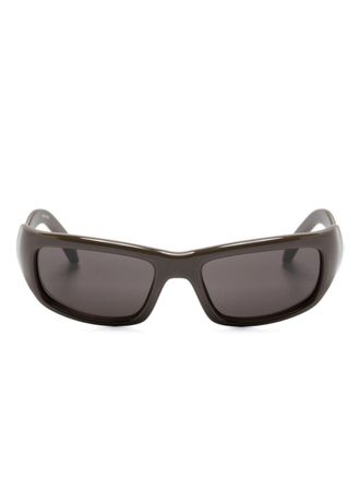Balenciaga Hamptons rectangle-frame sunglasses - unisex - Acetate - 58 - Brown