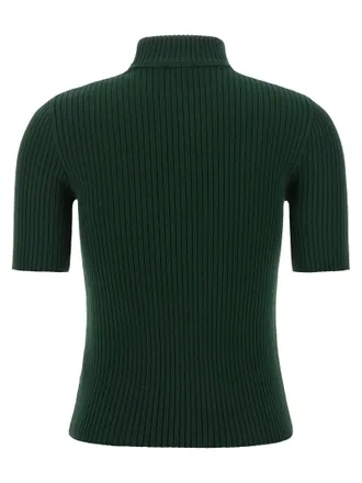 Courr&egrave;ges Ribbed Turtleneck Sweater - Green