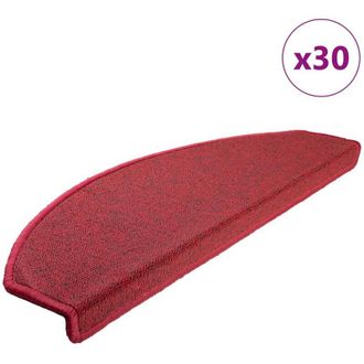 vidaXL Vidaxl - Felpudos Para Escaleras 30 Unidades 65x24x4 Cm Burdeos Semicirculares Grandes