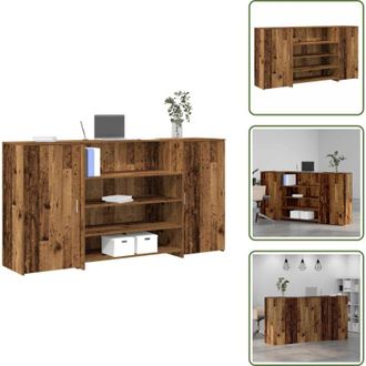 vidaXL Bancone in legno - vidaXL Banco Reception Legno Vecchio 200x50x103,5 cm Legno Multistrato - Reception in legno