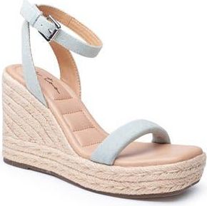 Me Too Whitley Platform Wedge Espadrille Sandal in Light Blue at Nordstrom Rack, Size 9.5