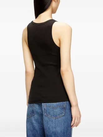 Diesel Logo-Embroidered Cotton Tank Top - Black