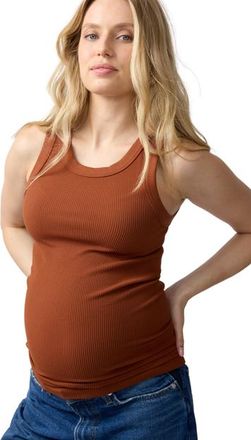 Ingrid & Isabel Seamless Maternity Rib Tank in Rust at Nordstrom, Size X-Small