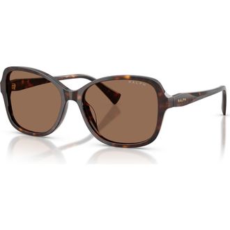 Ralph Lauren 57mm Square Sunglasses in Shiny Dark Havana /Brown at Nordstrom