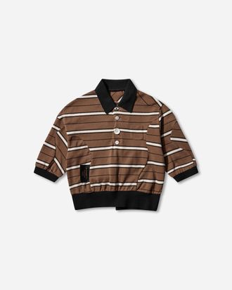 Undercover Women s Striped Polo Shirt Brown
