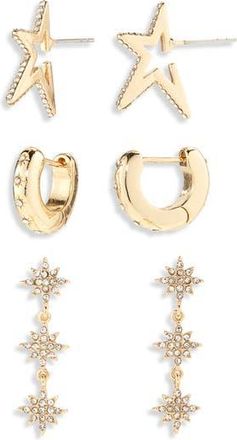 BaubleBar Luna Set of 3 Earrings in Clear at Nordstrom Rack