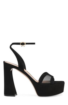 Gianvito Rossi Suede Platform in Black Suede at Nordstrom, Size 38.5