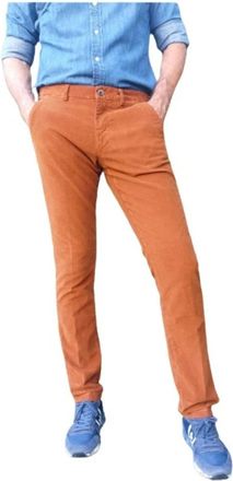 Mason's Slim Fit Velvet Katoenen Chino Broek - Heren - Chinos - Bruin - 3XL - Katoen - Broeken