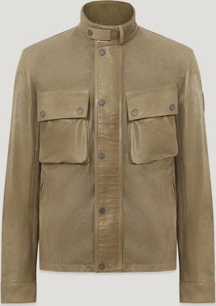 Belstaff Racemaster Air Jacket Mens Hand Waxed Leather Dark Sand Size UK 38