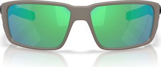 Costa 60mm Fantail Pro Polarized Rectangle Sunglasses in Matte Olive Shale /Green 580G at Nordstrom