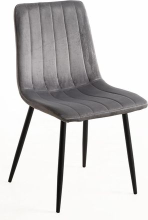 Regalos Miguel Sillas Comedor - Silla Liny Terciopelo - Gris Oscuro