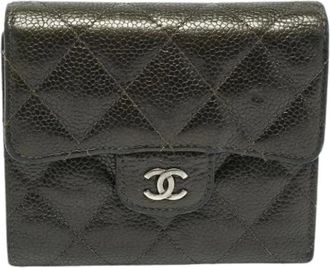 Chanel Pre-owned Wallets, female, Green, Size: ONE SIZE Pre-owned Leather Wallet