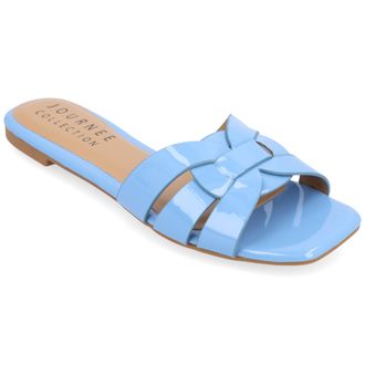 Journee Collection Womens Arrina Wide Width Flat Sandals