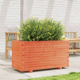 Berkfield Home Decorative Garden Planter Wax Brown 90x40x49.5 cm Solid Wood Pine