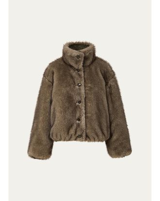 Veronica Beard Varell Reversible Faux Fur Bomber Jacket