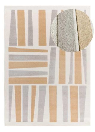 Atticgo Alfombra con relieve blanco/beige/gris 160x230 cm