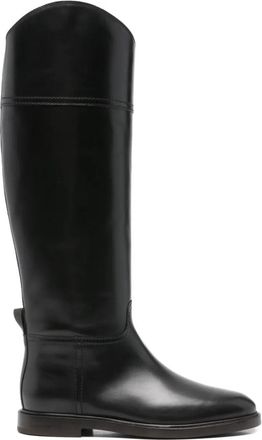 Brunello Cucinelli Black Solid Riding Boots