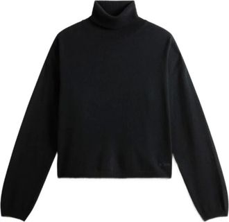 Woolrich Dolcevita 12Gg Comfort Wool Cash - - Knitwear - Donna - Nero - S
