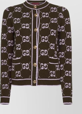 Gucci wool cardigan with front pockets and long sleeves