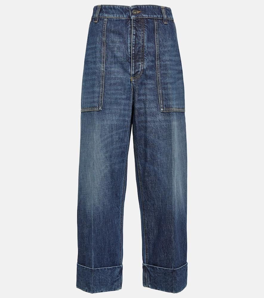 Bottega Veneta Womens Light Flared Jeans in Grey | Size 36