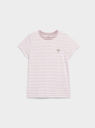 Twik Womens Small embroidery striped T-shirt Relaxed fit