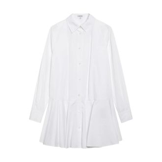 Loewe Poplin Shirt Dress - Dames - Jurken - Wit - Maat: S Katoen