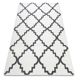 RugsX Rugsx - Tappeto Sketch - F343 Crema/grigio Marocco Trifoglio Trellis White 160x220 Cm