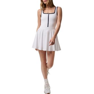 Travis Mathew Moveknit Zip Court Dress in White at Nordstrom, Size Xx-Large