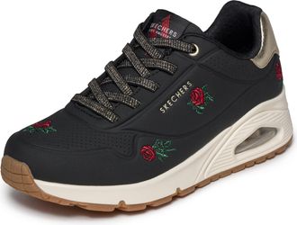 Skechers Womens UNO - Champagne & Roses, Black red, 5.5 UK