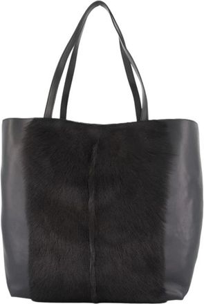 Toteme Roam Geitenhaar Tote - Dames - Shoppers - Zwart - ONE Size - Leer - Tassen