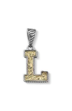 Samuel B. Two-Tone Initial Pendant in Silver/gold L at Nordstrom Rack
