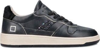 D.A.T.E. Court 2.0 sneakers met glittervlak - Zwart
