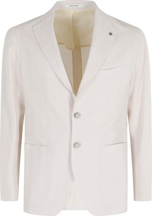 Tagliatore Cream Montecarlo Single-Breasted Cotton Jersey Blazer