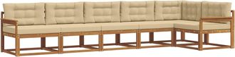 vidaXL Conjunto De Sof&aacute;s De Exterior 6 Uds. Natural Y Beige Vidaxl