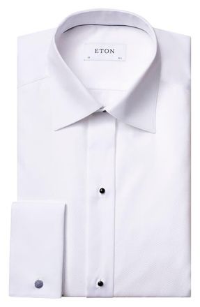 Eton Classic Fit Bibbed White Cotton Tuxedo Shirt at Nordstrom, Size 16.5