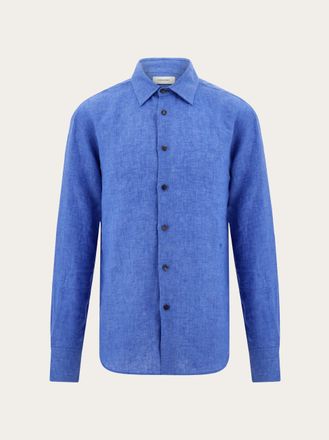 Ferragamo Uomo Camicia in popeline Blu