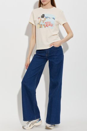 Re/Done T-shirt With Print, Womens, Cream