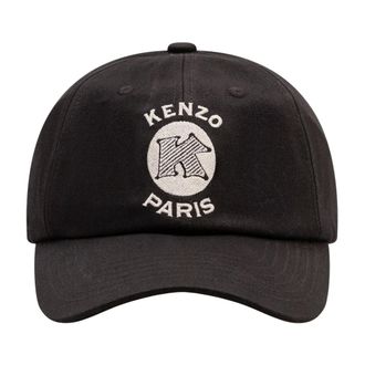 Kenzo Accessoires, Heren, Zwart, ONE Size, Signature Geborduurd Cap