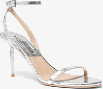 Michael Kors Gwyneth Metallic Snake Embossed Leather Sandal