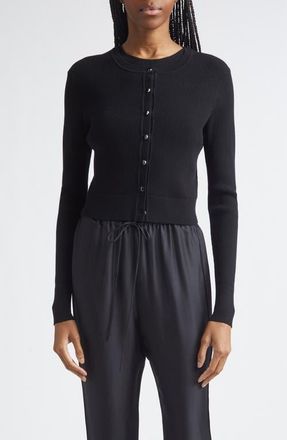 Toccin Zoe Crop Cardigan in Jet at Nordstrom, Size X-Small
